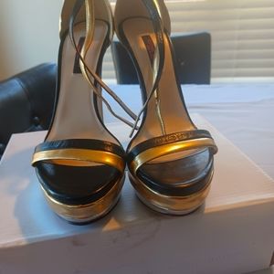 Women's High Heels 6.5 Black&Gold Ruthie Davis(Cuoio)